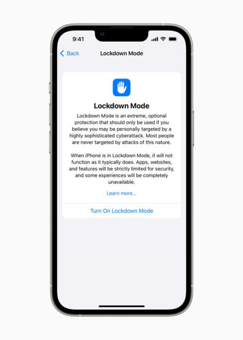 Apple lockdown mode
